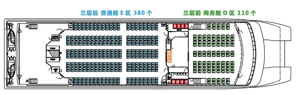 旅遊輪船艙位排列圖示圖（遊輪艙位等級）