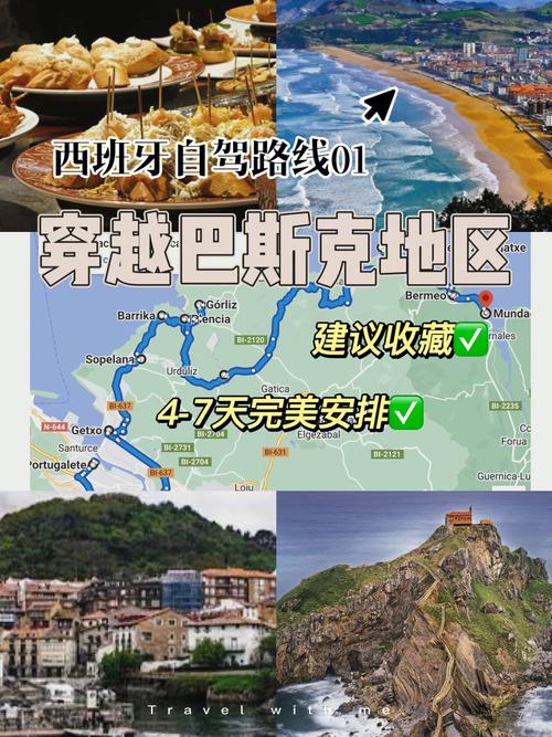 西班牙海邊旅遊線路,西班牙海邊旅遊線路圖